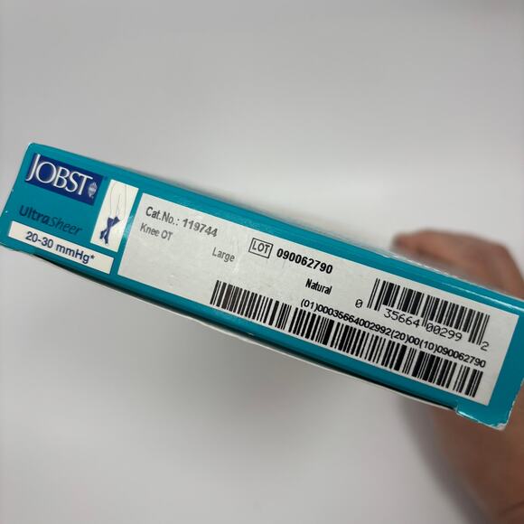 Jobst Compression Stockings 20-30 mmHg L Knee High Open Toe Ultra Sheer Natural - Picture 5 of 9